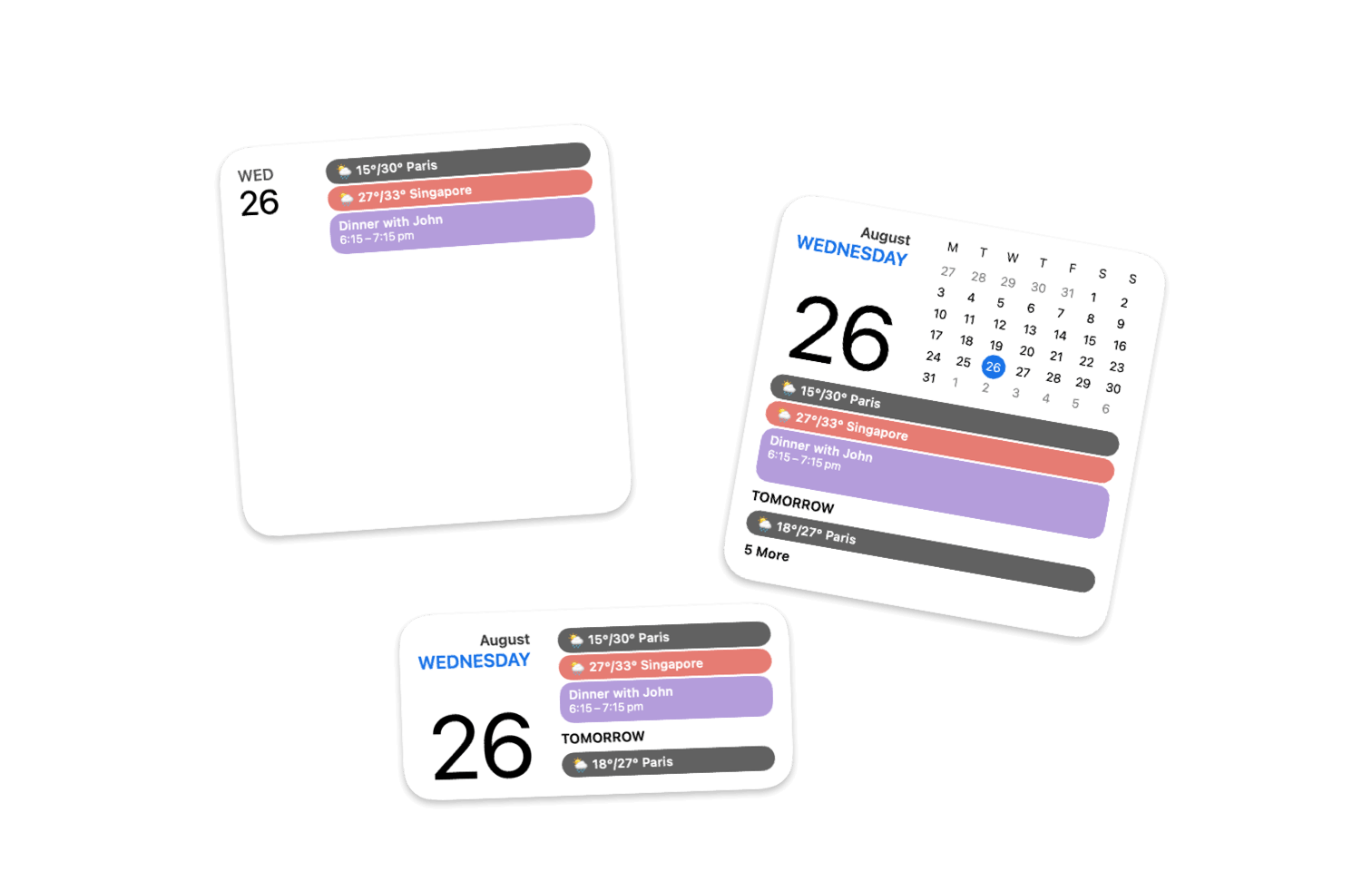 BestCal Daily Events and Upcoming Events widgets