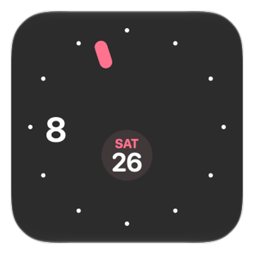 Dark GCal analog clock widget with the date