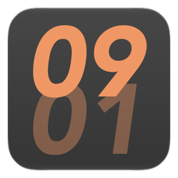 Dark GCal digital clock widget with orange numerals