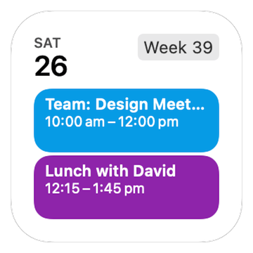 GCal agenda widget with upcoming events