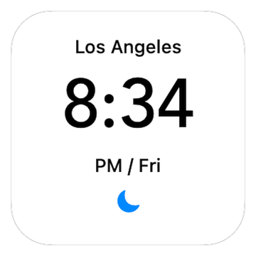 GCal world clock widget showing the time in Los Angeles
